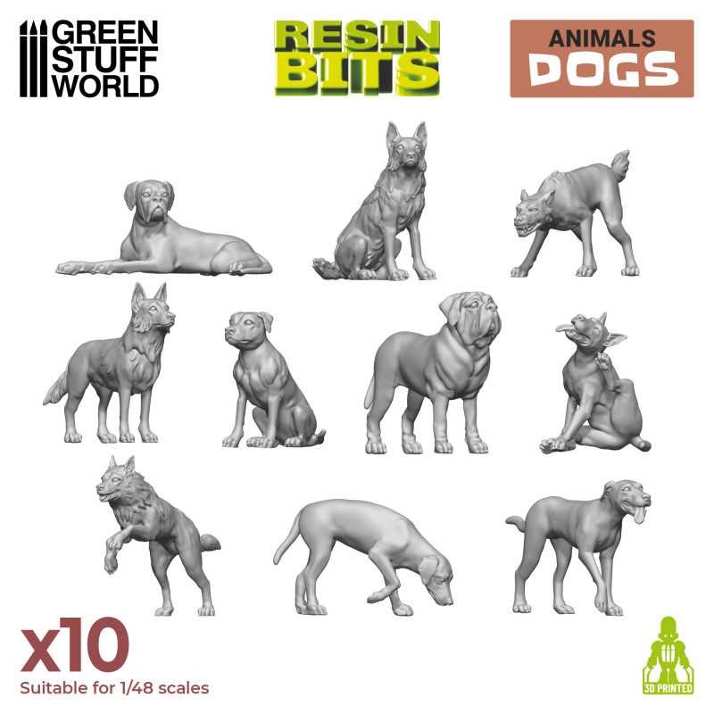 GREEN STUFF WORLD 12291 3D printed set - Dogs REÇİNE KÖPEK SETİ