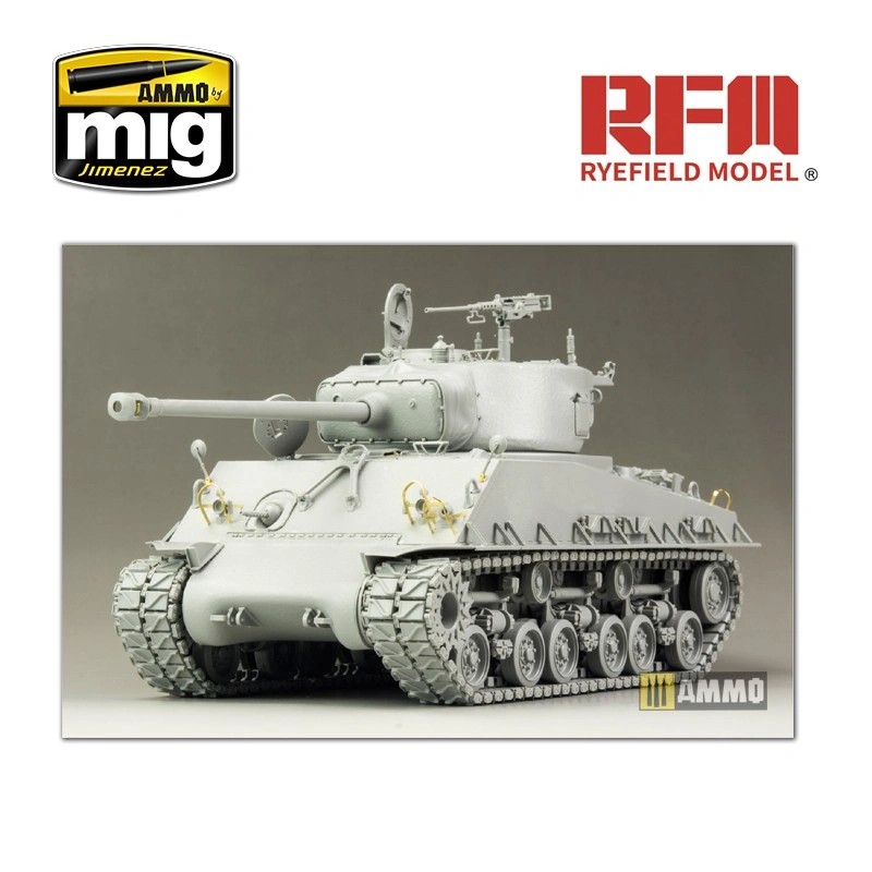 RYE FIELD MODELS 5028 1/35 SHERMAN M4A3E8 W/ WORKABLE TRACK LINKS TANK MAKETİ