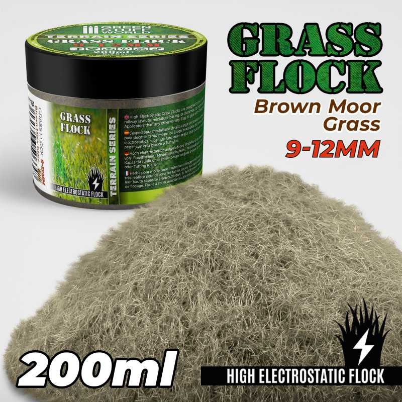 GREEN STUFF WORLD 11164 Static Grass Flock 9-12mm - Brown Moor Grass - 200 ml