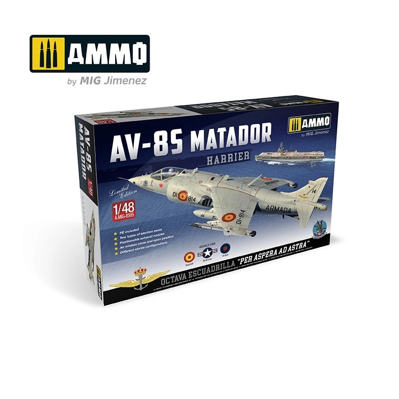 AMMO MIG 8505 1/48 Harrier AV-8S MATADOR - Spanish, American, British versions SAVAŞ UÇAĞI MAKETİ