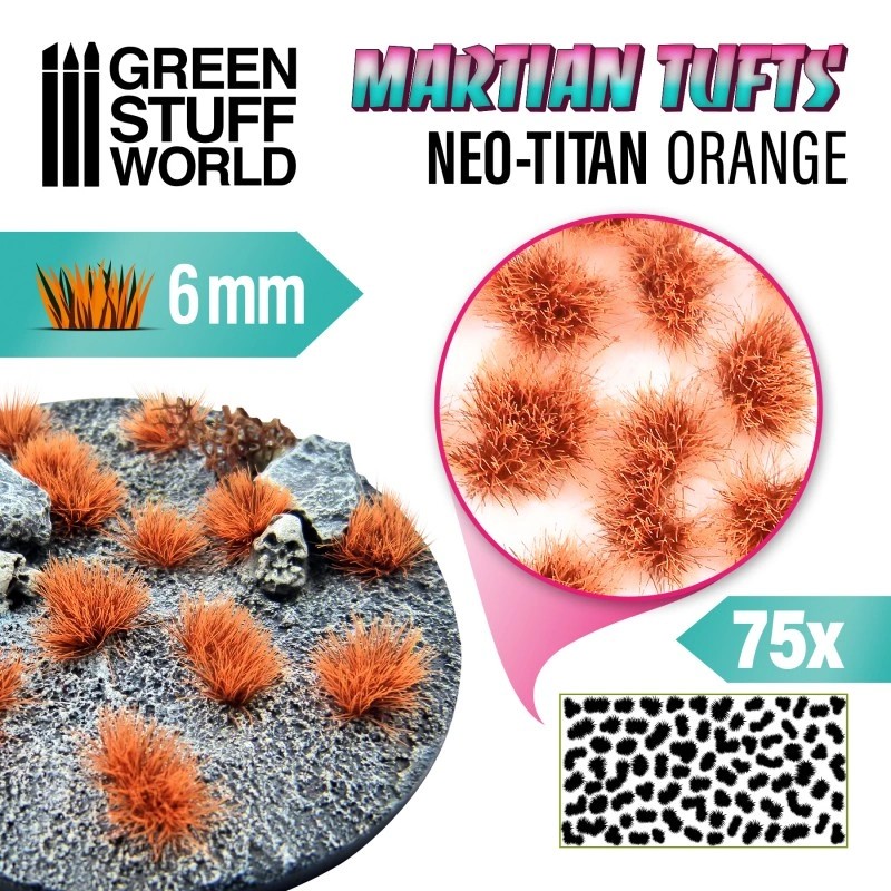 GREEN STUFF WORLD 10680 Martian Fluor Tufts - NEO-TITAN ORANGE