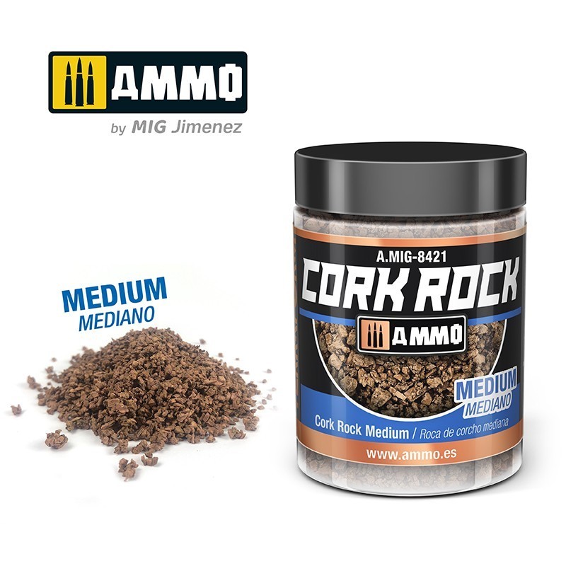 AMMO MIG 8421 CREATE CORK Cork Rock Medium - ORTA TRAŞLANMIŞ MANTAR ZEMİN DOKUSU 100ml