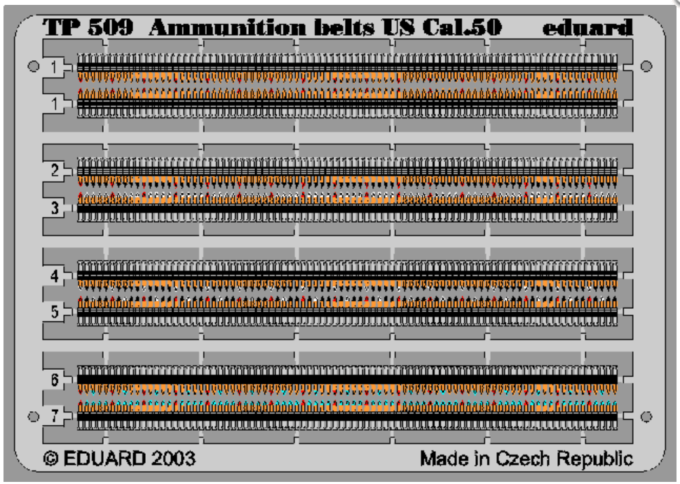 EDUARD TP509 1/35 Ammunition Belts US Cal.0.50 MÜHİMMAT KEMERİ DETAY SETİ