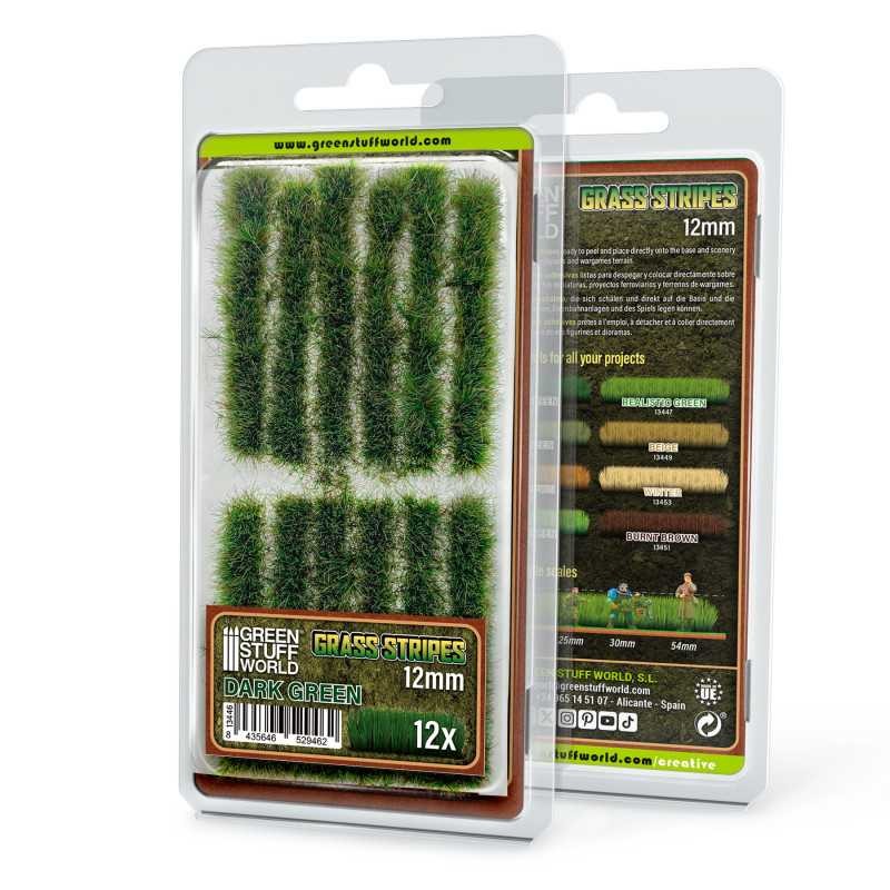 GREEN STUFF WORLD 13446 Grass Strips 12 mm - Dark Green