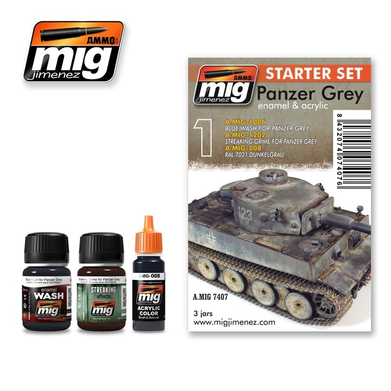 AMMO MIG 7407 Panzer Grey Starter Set - Panzer Grisi Başlangıç Seti