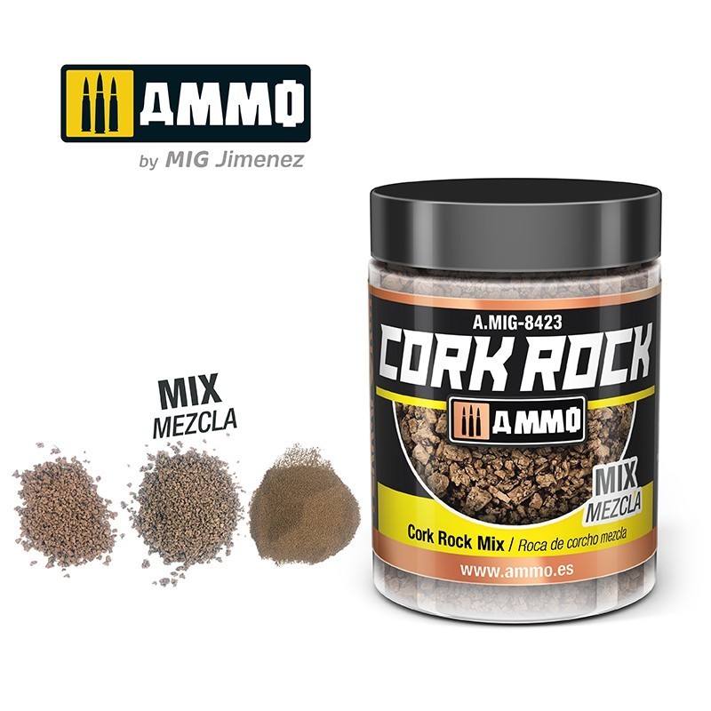AMMO MIG 8423 CREATE CORK Cork Rock Mix - KARIŞIK TRAŞLANMIŞ MANTAR ZEMİN DOKUSU 100ml