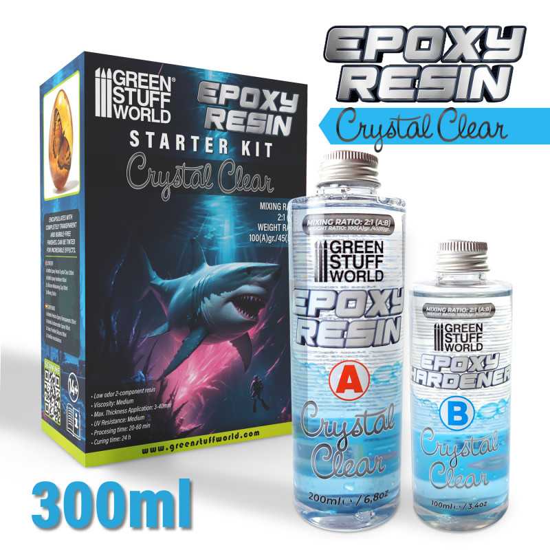 GREEN STUFF WORLD 10624 Transparent Epoxy Resin - Şefaf EPOX Reçine 20-60 Dakika Donma Süreli