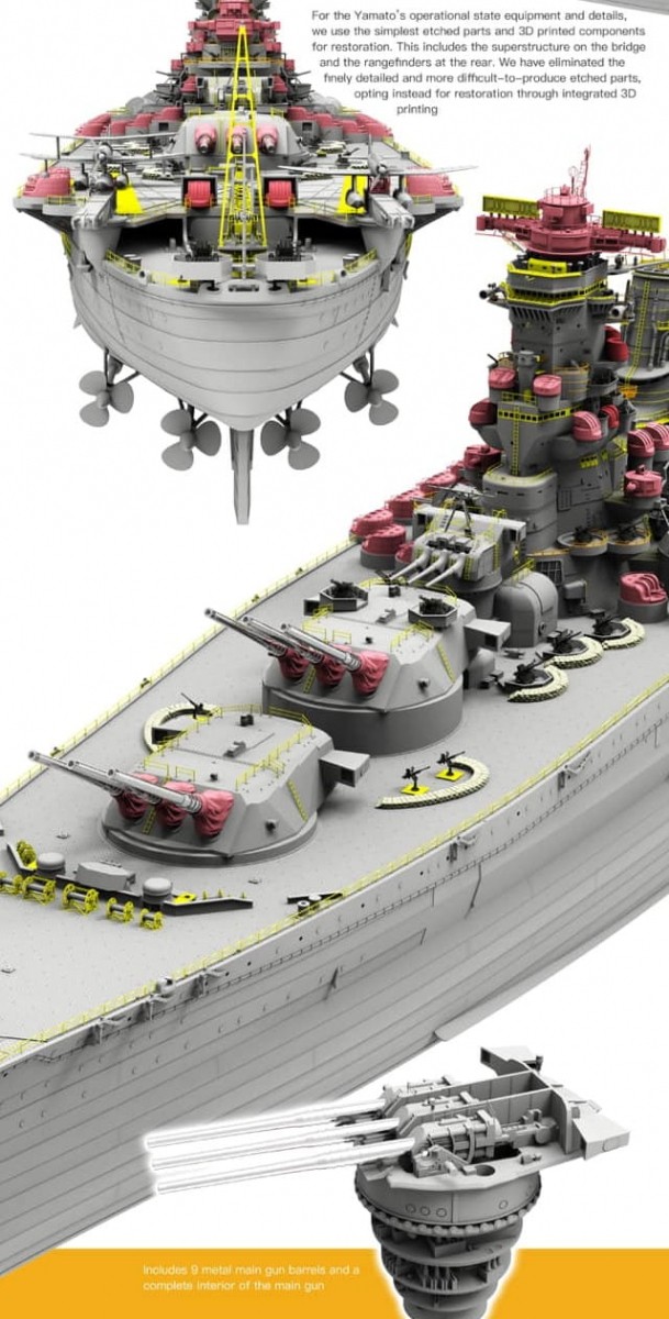 BORDER MODEL 004 1/350 IJN Battleship Yamato İKİNCİ DÜNYA SAVAŞI JAPON İMPARATORLUĞU SAVAŞ GEMİSİ MAKETİ