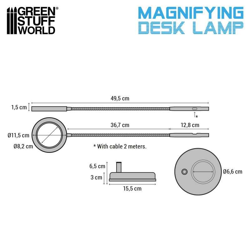 GREEN STUFF WORLD 5594 Magnifying Desk Lamp Darth Black - BÜYÜTEÇLİ MASAÜSTÜ LED LAMBA SİYAH