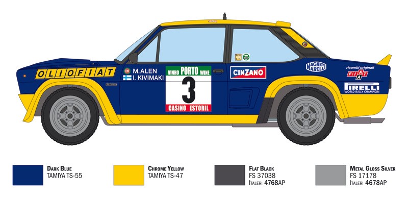 ITALERI 3667 1/24 FIAT 131 Abarth Rally OLIO FIAT YARIŞ ARABASI MAKETİ