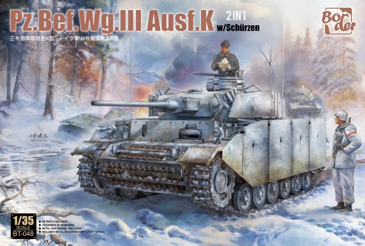 BORDER MODEL 048 1/35 Pz.Bef.Wg.III Ausf.K with Schurzen İKİNCİ DÜNYA SAVAŞI ALMAN TANKI MAKETİ