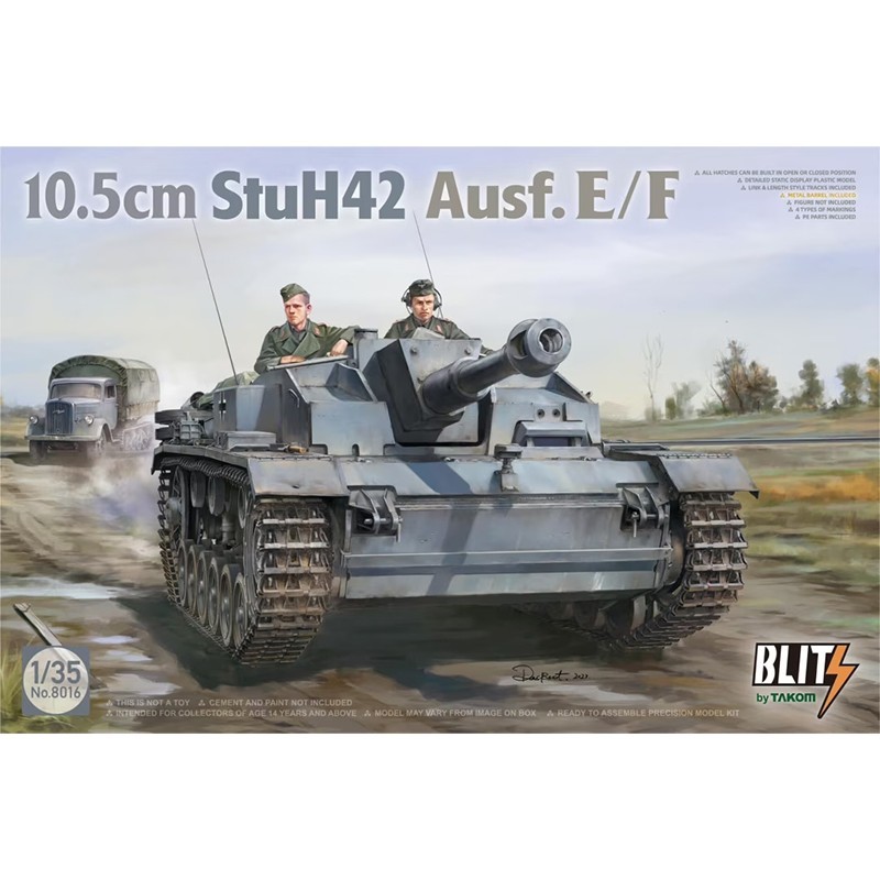 TAKOM 8016 1/35 10.5cm StuH42 Ausf.E/F TANK MAKETİ