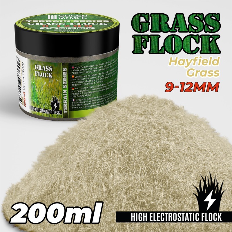 GREEN STUFF WORLD 11165 Static Grass Flock 9-12mm - HAYFIELD GRASS - 200 ml