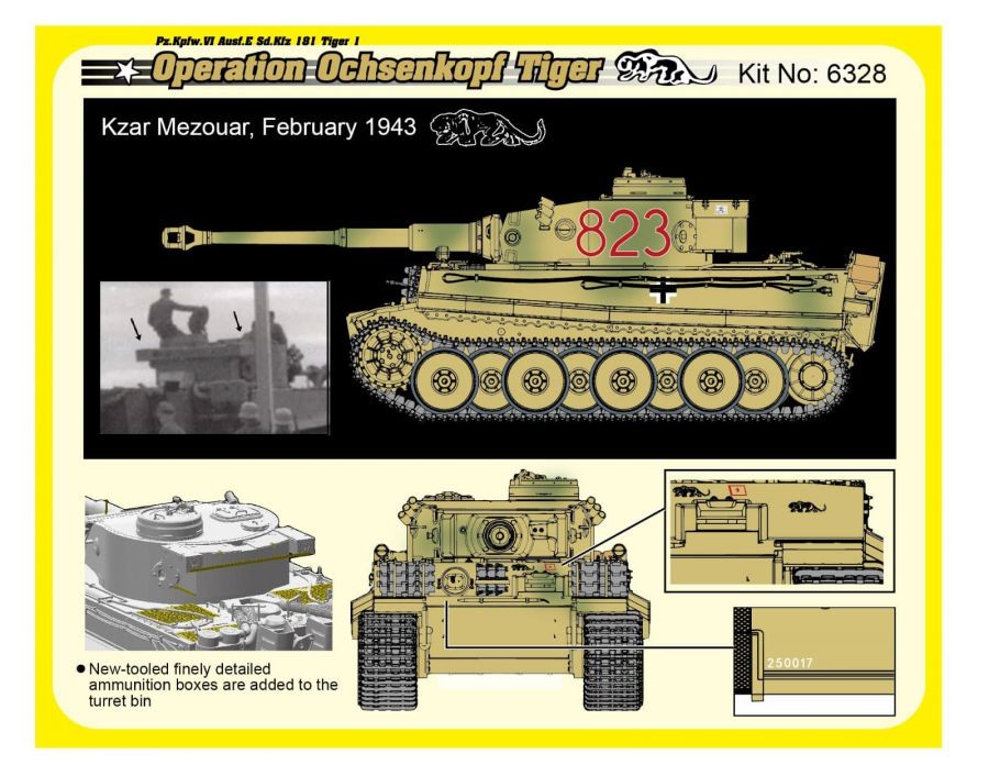 DRAGON 6328 1/35 Pz.Kpfw.VI Ausf.E Sd.Kfz.181 TIGER I "OPERATION OCHSENKOPF TIGER" (SMART KIT) İKİNCİ DÜNYA SAVAŞI ALMAN TANK MAKETİ