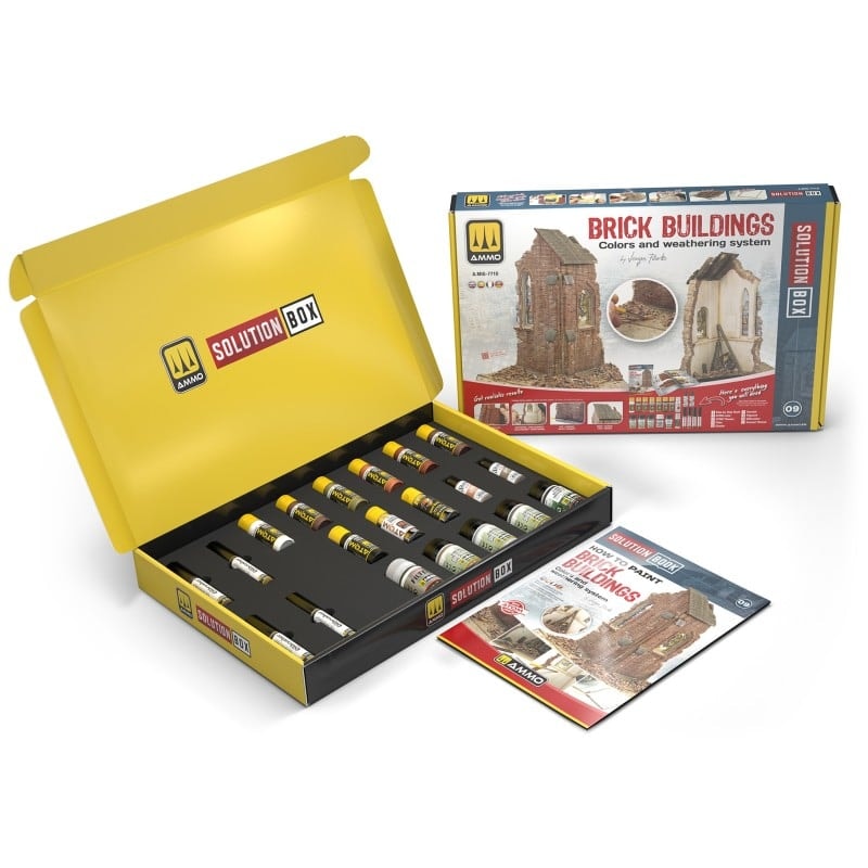 AMMO MIG 7710 SOLUTION BOX 09 - Brick Buildings - TUĞLA BİNALAR Çözüm Seti