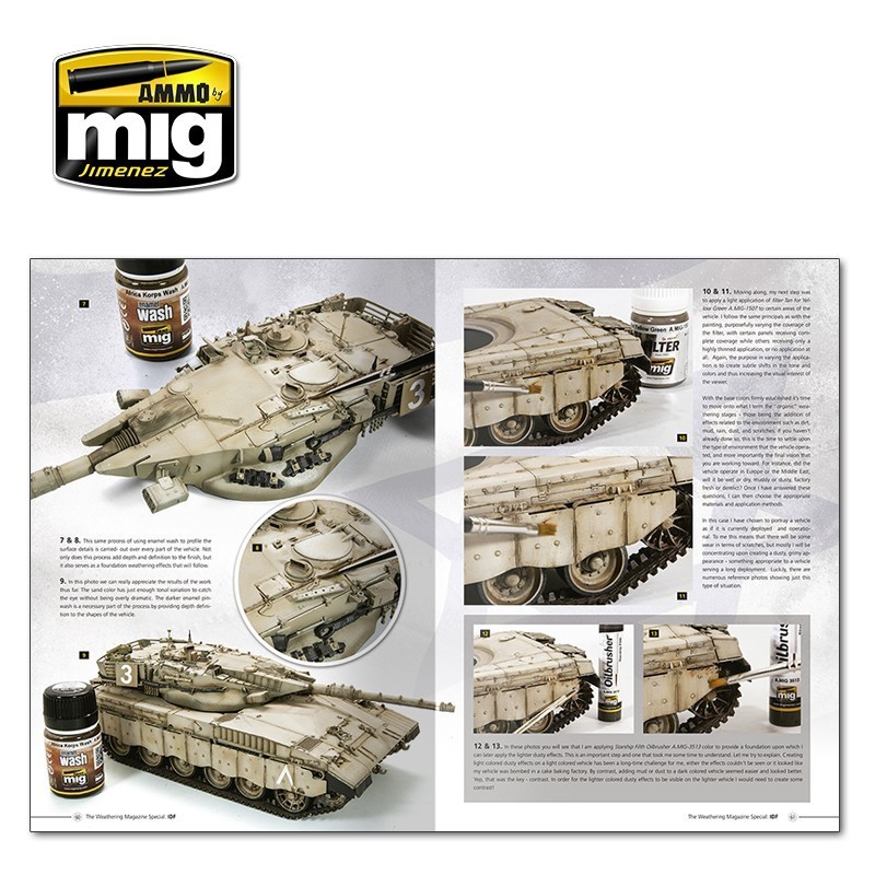 AMMO MIG 6128 THE WEATHERING SPECIAL How to Paint IDF Tanks Weathering Guide (English) - IDF TANKLARI BOYAMA TEKNİKLERİ KİTABI