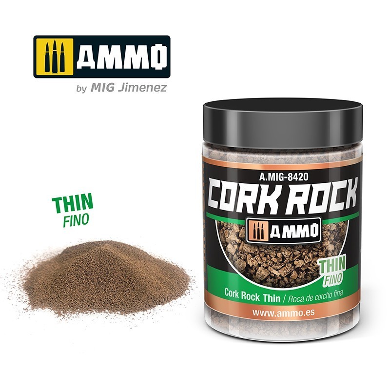 AMMO MIG 8420 CREATE CORK Cork Rock Thin- İNCE TRAŞLANMIŞ MANTAR ZEMİN DOKUSU 100ml