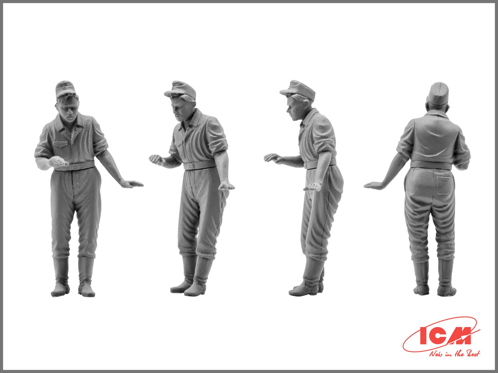 ICM 48082 1/48 German Luftwaffe Pilots and Ground Personnel (1939-1945)  (7 figures - 3 pilots, 4 mechanics) FİGÜR MAKETİ