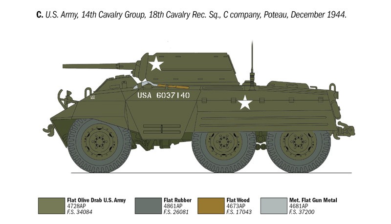 ITALERI 6364 1/35 M8 Greyhound ASKERİ KARA ARACI MAKETİ