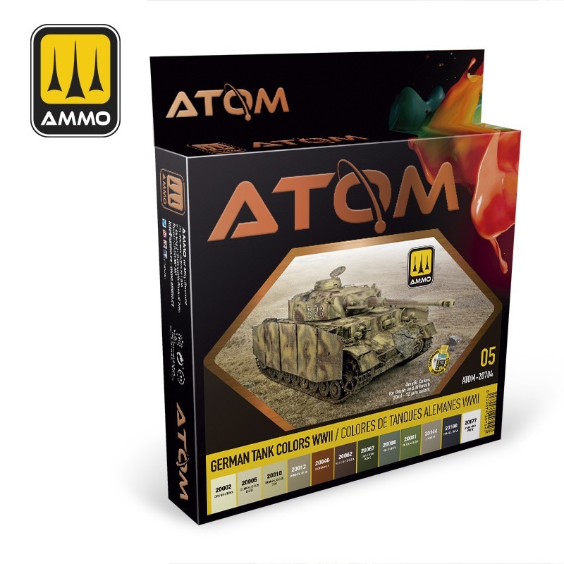 AMMO MIG 20704 ATOM German Tank Colors WWII Set - İkinci Dünya Savaşı Alman Tank Renkleri Seti