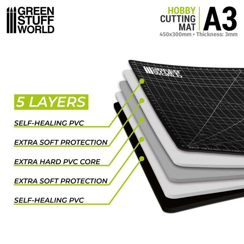 GREEN STUFF WORLD 4135 BLACK Cutting Mat A3 – SİYAH A3 KESİM MATI