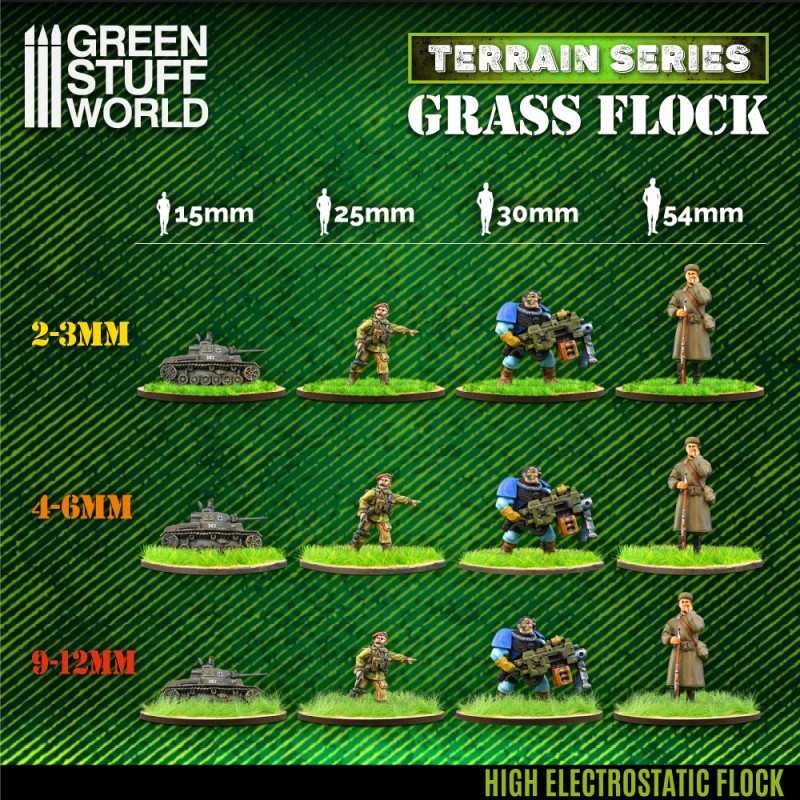 GREEN STUFF WORLD 11168 Static Grass Flock 9-12mm - COUNTRYSIDE SCRUB - 200 ml