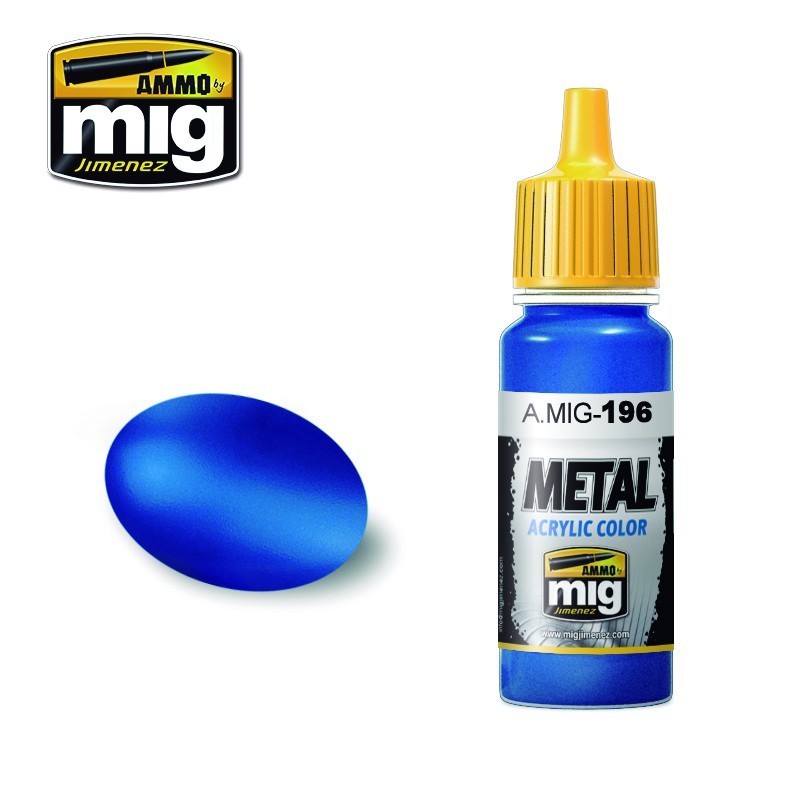 AMMO MIG 0196 Warhead Metallic Blue Metalik Maket Boyası