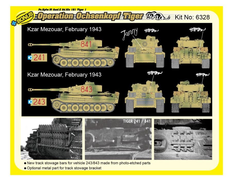 DRAGON 6328 1/35 Pz.Kpfw.VI Ausf.E Sd.Kfz.181 TIGER I "OPERATION OCHSENKOPF TIGER" (SMART KIT) İKİNCİ DÜNYA SAVAŞI ALMAN TANK MAKETİ