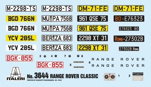 ITALERI 3644 1/24 RANGE ROVER Classic SUV ARAÇ MAKETİ