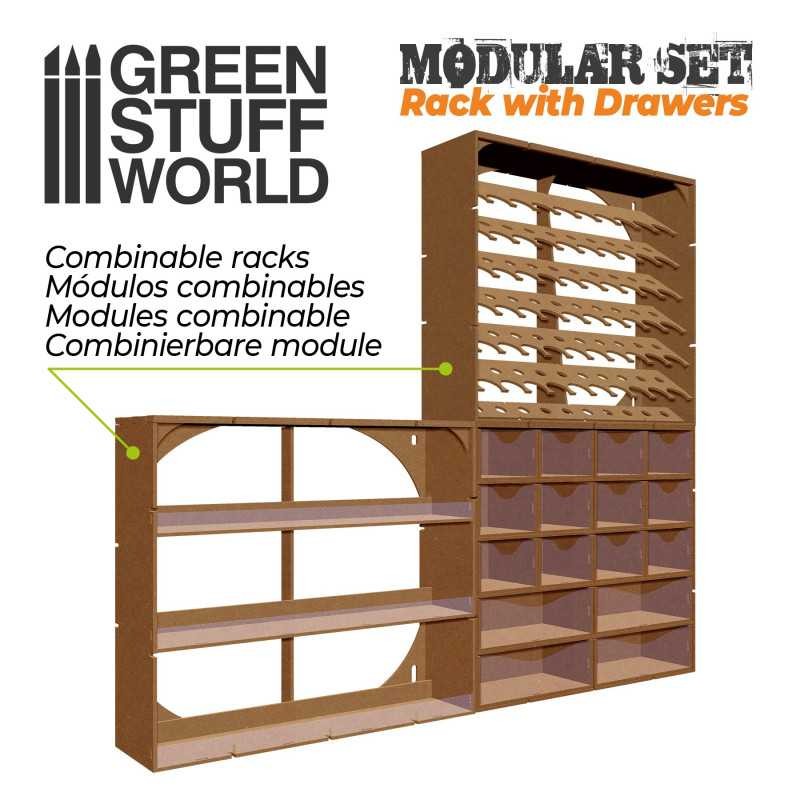 GREEN STUFF WORLD 10960 Vertical rack with Drawers - RAFLI DİKEY ORGANİZATÖR