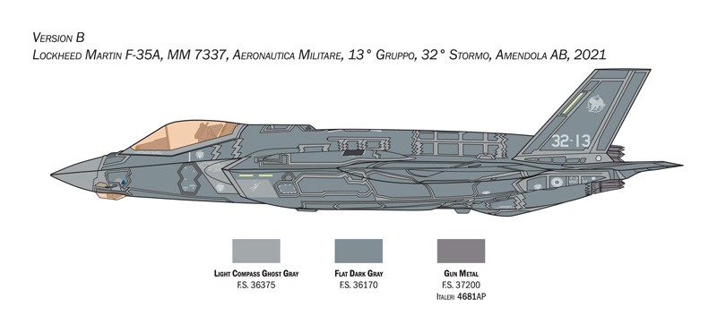 ITALERI 1464 1/72 F-35A LIGHTNING II CTOL version (Beast Mode) SAVAŞ UÇAĞI MAKETİ