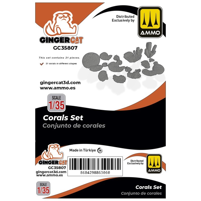 Ginger Cat 35807 1/35 Corals Set (21pcs) Reçine Detay Seti