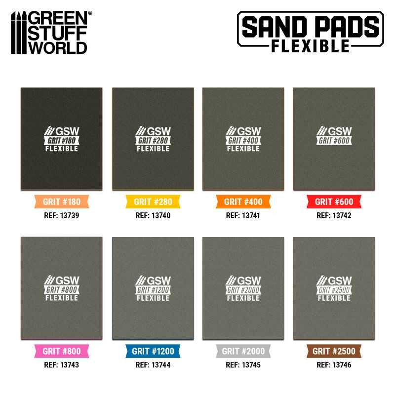 GREEN STUFF WORLD 13609 Flexible Sanding Pads 400 grit - 400 NUMARA ESNEK SÜNGER ZIMPARA