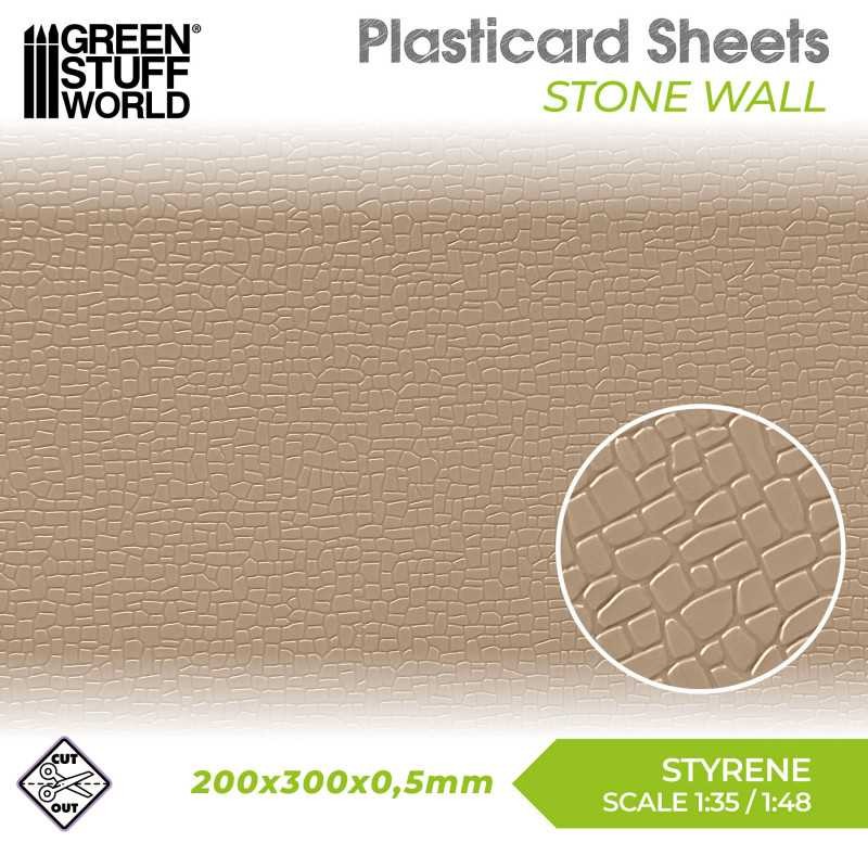 GREEN STUFF WORLD 5059 Plasticard Stone Wall - Taş Duvar Plastik Levha