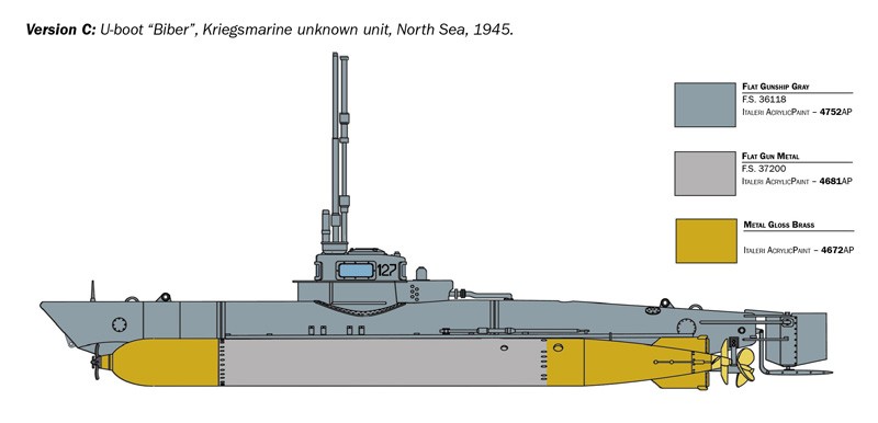 ITALERI 5609 1/35 Biber Midget Submarine DENİZLATI MAKETİ