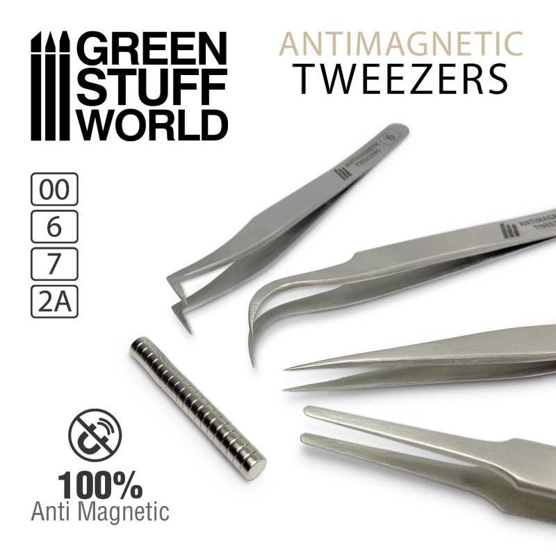 GREEN STUFF WORLD 1156 100% Anti-magnetic QUARTZ Tweezers SET - ANTİMANYETİK KUVARS CIMBIZ SETİ