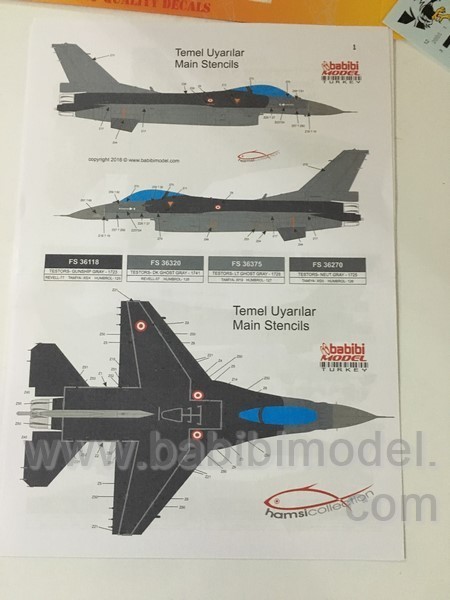 BABİBİ MODEL DDT - 01019 1/48 F-16 C/D TÜRK HAVA KUVVETLERİ YENİ KUYRUKLAR DEKAL SETİ