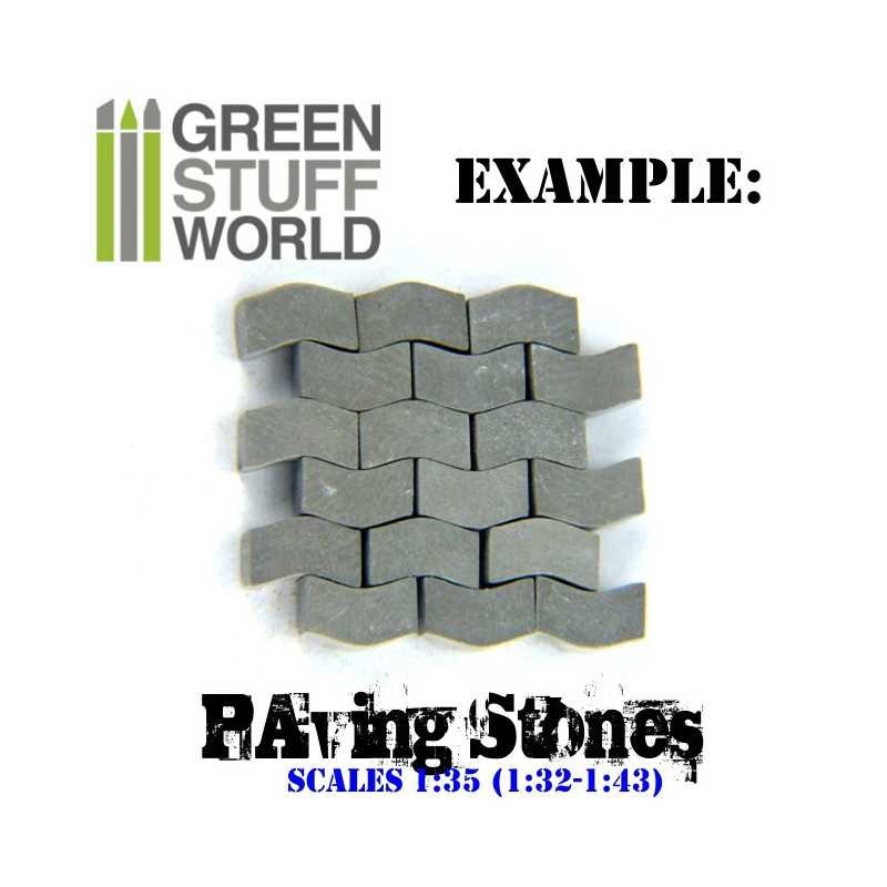 GREEN STUFF WORLD 9209 Model Paving Bricks Grey - GRİ MODEL KALDIRIM TAŞI 500 ADET