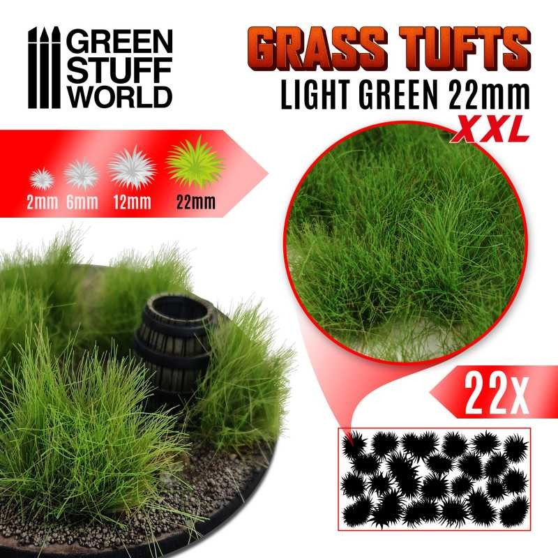 GREEN STUFF WOLRD 11452 Grass TUFTS XXL 22mm self-adhesive LIGHT GREEN - 22MM AÇIK YEŞİL ÇİM ÖBEĞİ