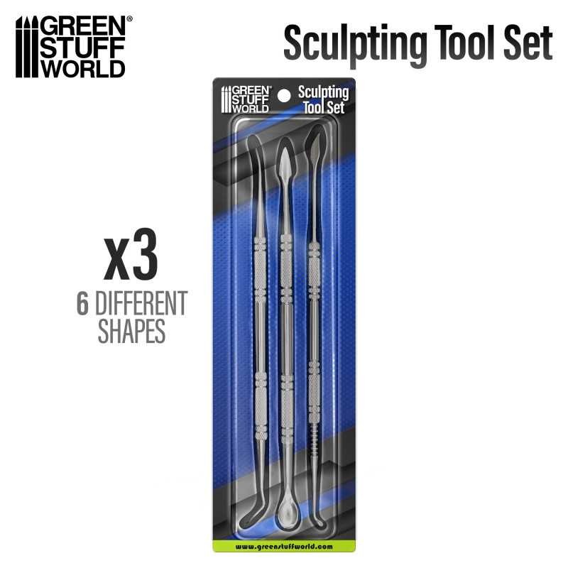 GREEN STUFF WORLD 1011 3x Sculpting Tools - 3 ADET HEYKELTIRAŞ EL ALETİ