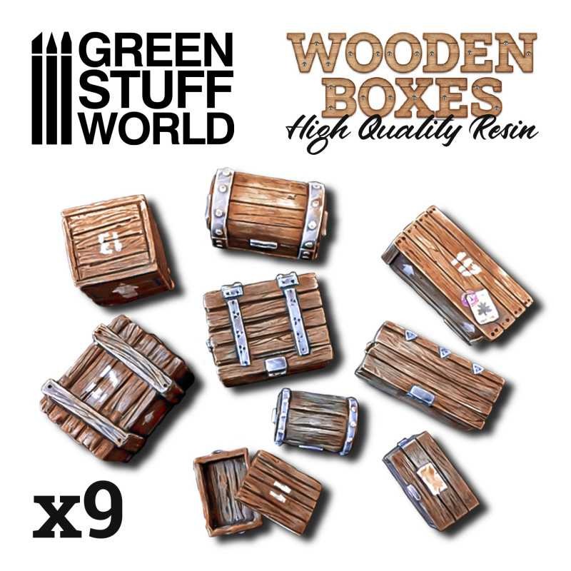 GREEN STUFF WORLD 1461 Wooden boxes set - AHŞAP SANDIK SETİ