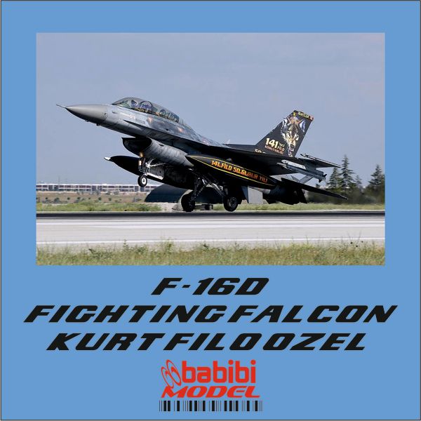 BABİBİ MODEL DBT-01259 1/48 TÜRK HAVA KUVVETLERİ F-16 D 141 KURT FİLO ÖZEL TASARIM KUYRUK DEKAL SETİ