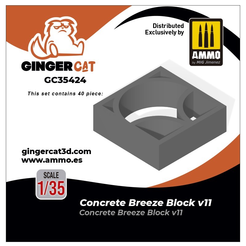 Ginger Cat 35424 1/35 Concrete Breeze Blocks Version 11 (40pcs) Reçine Detay Seti