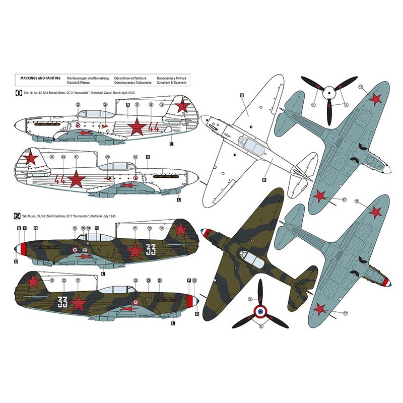 HOBBY 2000 48034 1/48 Yak-1b GC 3 Normandie 1943 Savaş Uçağı Maketi