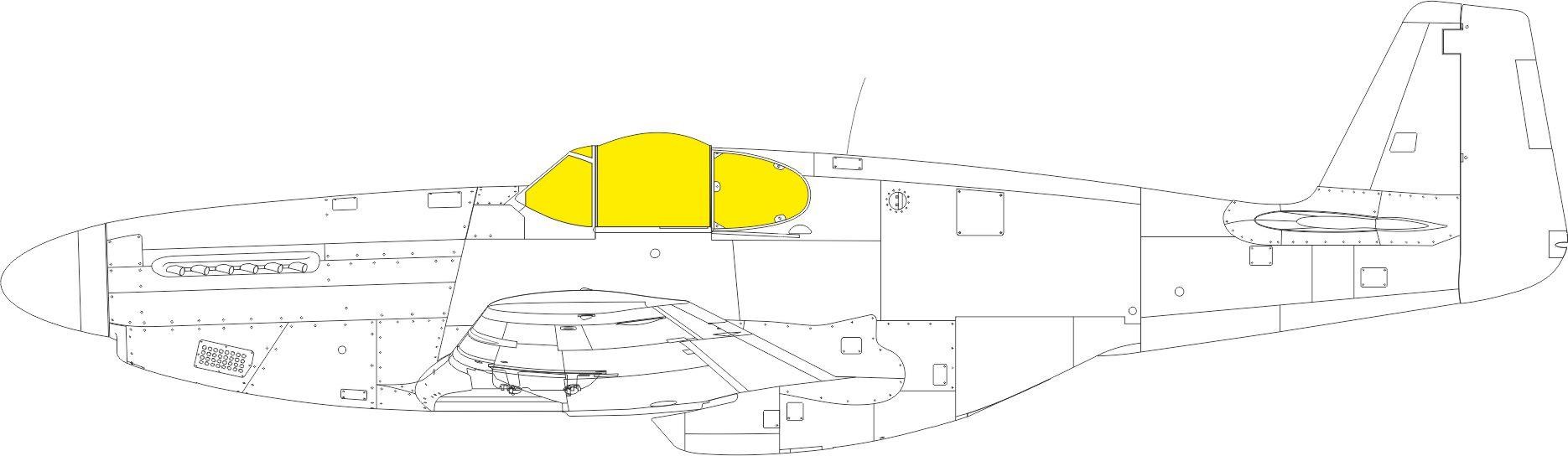 EDUARD EX1052 1/48 P-51B/C Malcolm Hood Canopy KOLAY MASKELEME SETİ