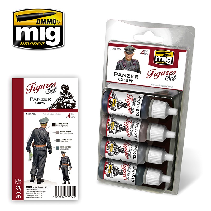 AMMO MIG 7024 Panzer Crew Figures Set Alman Tankçı Figürü Boyama Seti