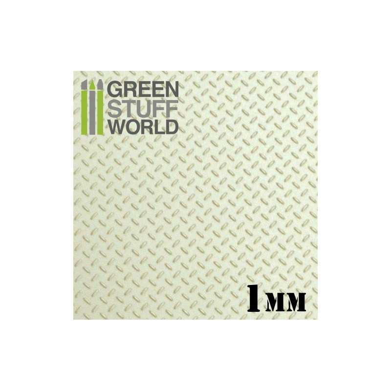 GREEN STUFF WORLD 1646 Plasticard Thread DIAMOND Textured Sheet 1mm - 1 mm Elmas Yüzey Plastik Levha