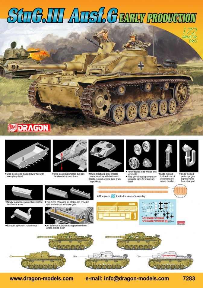 DRAGON 7283 1/72 StuG.III Ausf.G (EARLY PRODUCTION) İKİNCİ DÜNYA SAVAŞI ALMAN TANK AVCISI MAKETİ