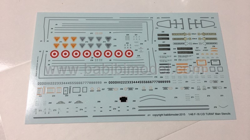 BABİBİ MODEL DBT - 01319 1/32 TÜRK HAVA KUVVETLERİ 401. TEST FİLO F-16 DEKAL SETİ