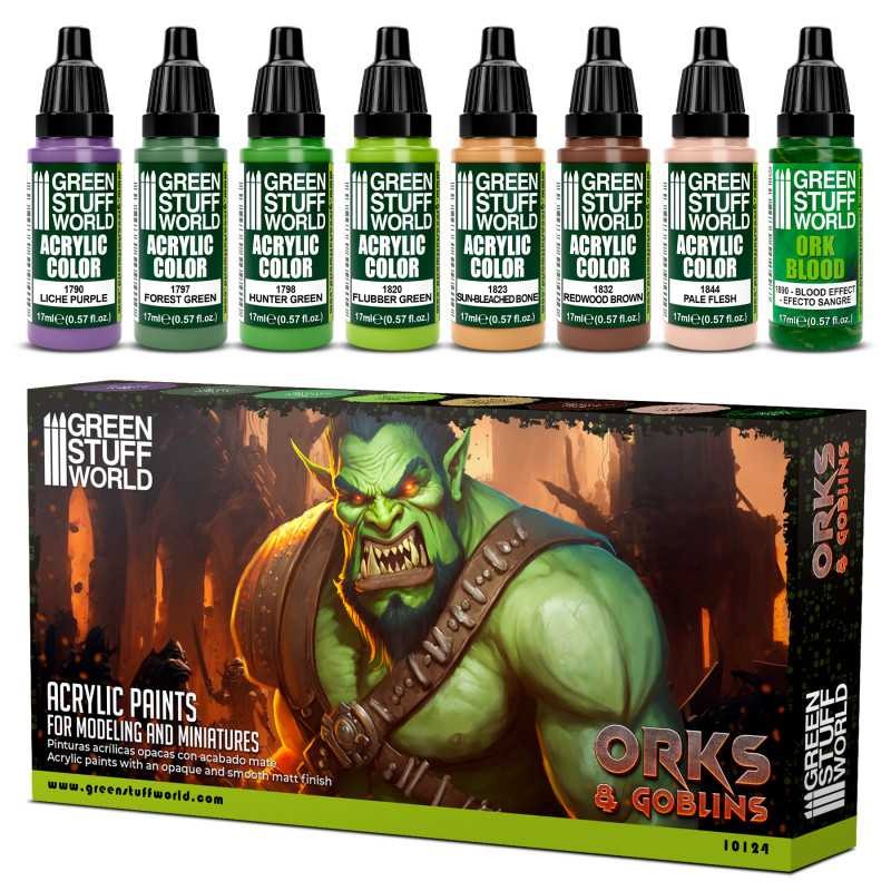 GREEN STUFF WORLD 10124 Paint Set - Orcs and Goblins YEŞİL RENK BOYAMA SETİ